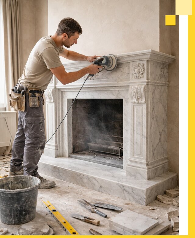 Изготовление и установка мраморных каминов в Архангельске под ключ