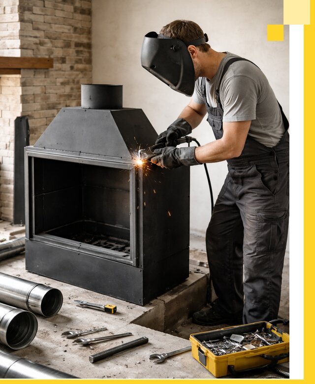 Продажа и установка металлических каминов в Архангельске под ключ