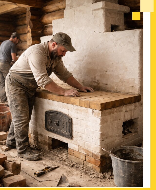 Проектирование и установка русской печи с лежанкой в Архангельске