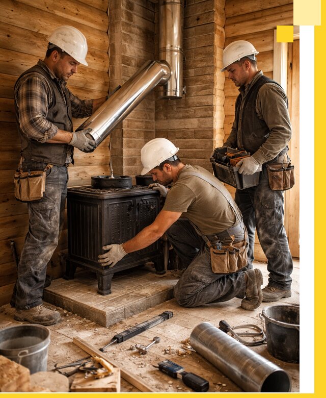 Профессиональный монтаж банных печей и дымоходов в Архангельске