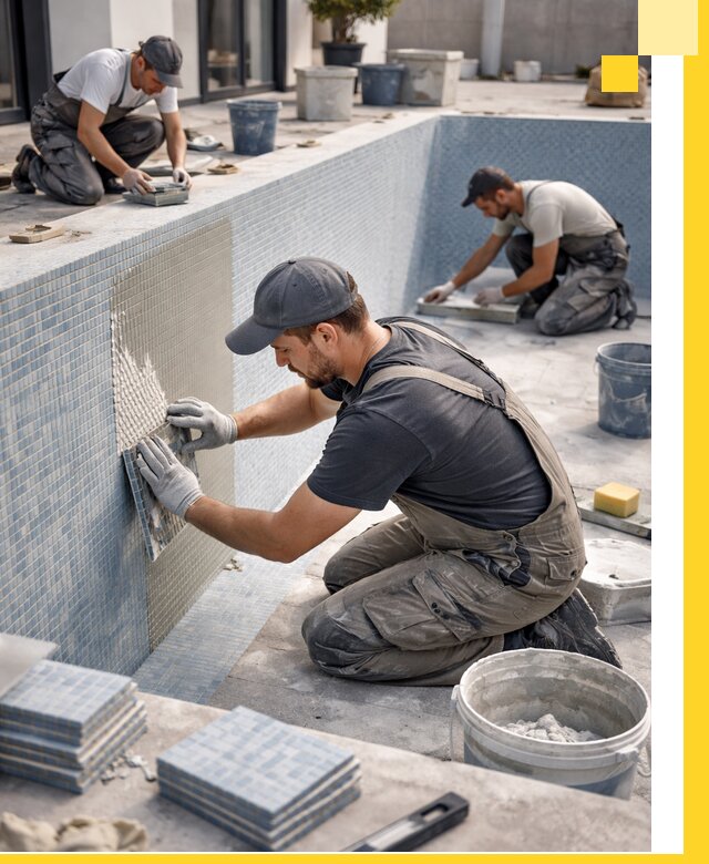 Облицовка бассейнов в Архангельске плитка мозаика гидроизоляция