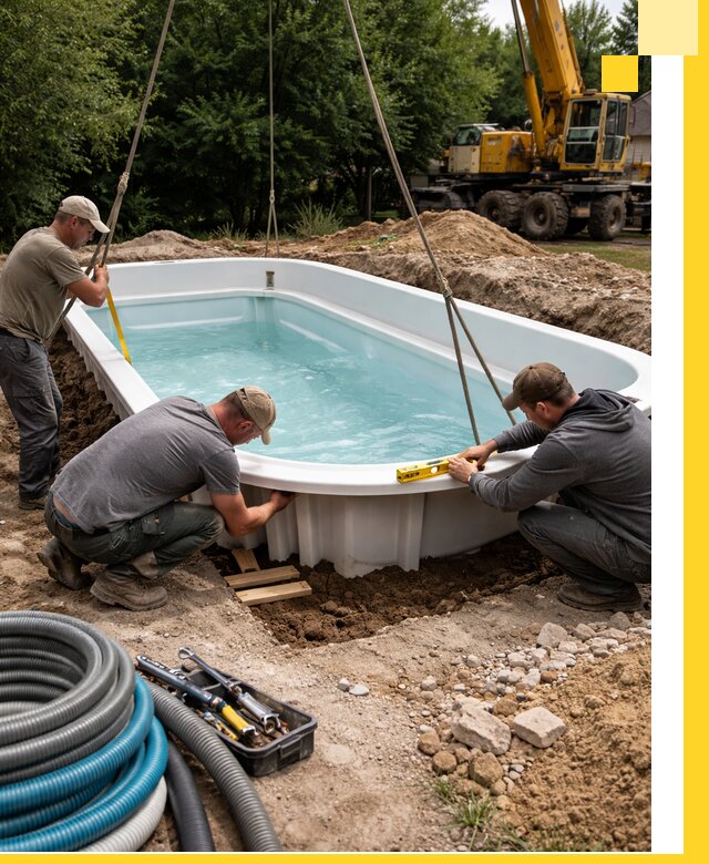 Установка и монтаж композитных бассейнов под ключ в Архангельске