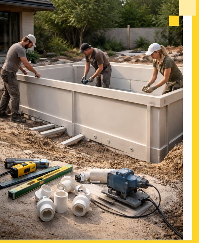 Установка полипропиленовых бассейнов под ключ в Архангельске