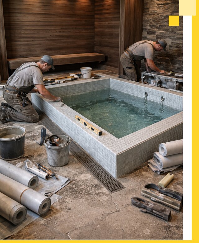 Установка и строительство бассейнов для сауны в Архангельске