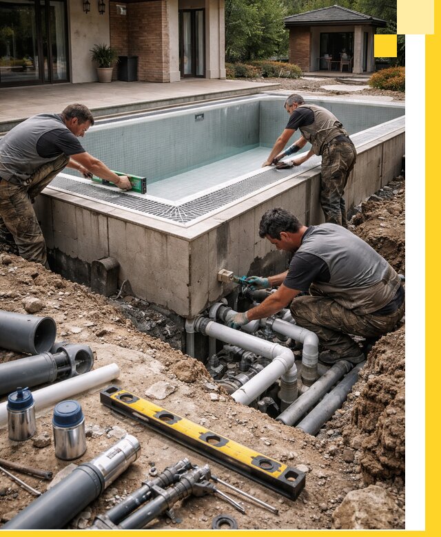 Строительство переливных бассейнов в Архангельске под ключ