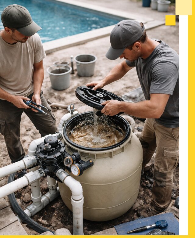 Установка и обслуживание песочных фильтров для бассейнов в Архангельске