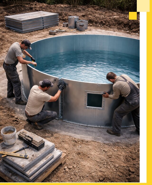 Круглые бассейны под ключ в Архангельске проектирование и монтаж