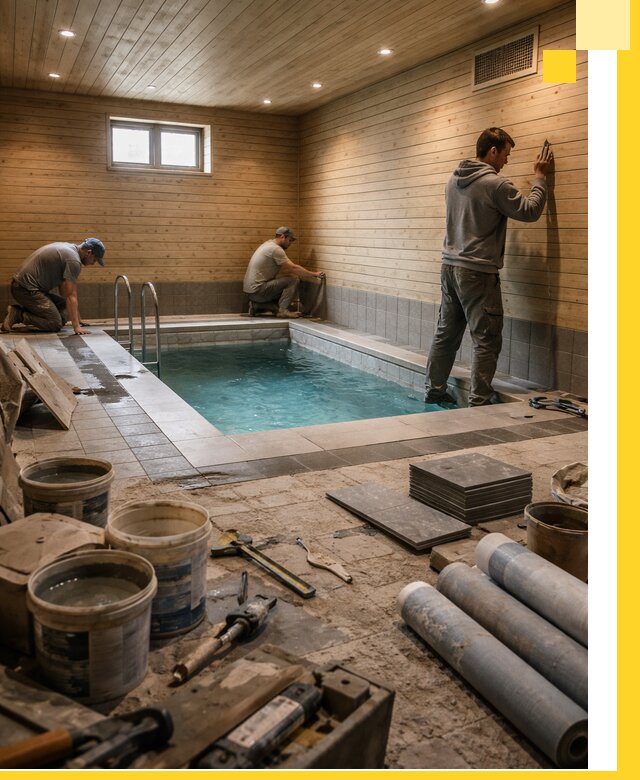 Строительство бани с бассейном и сауной под ключ в Архангельске