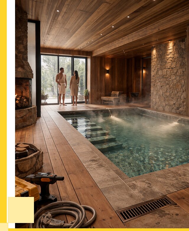 Проекты бань с бассейном под ключ в Архангельске от 77108 р., ЭриданРхн