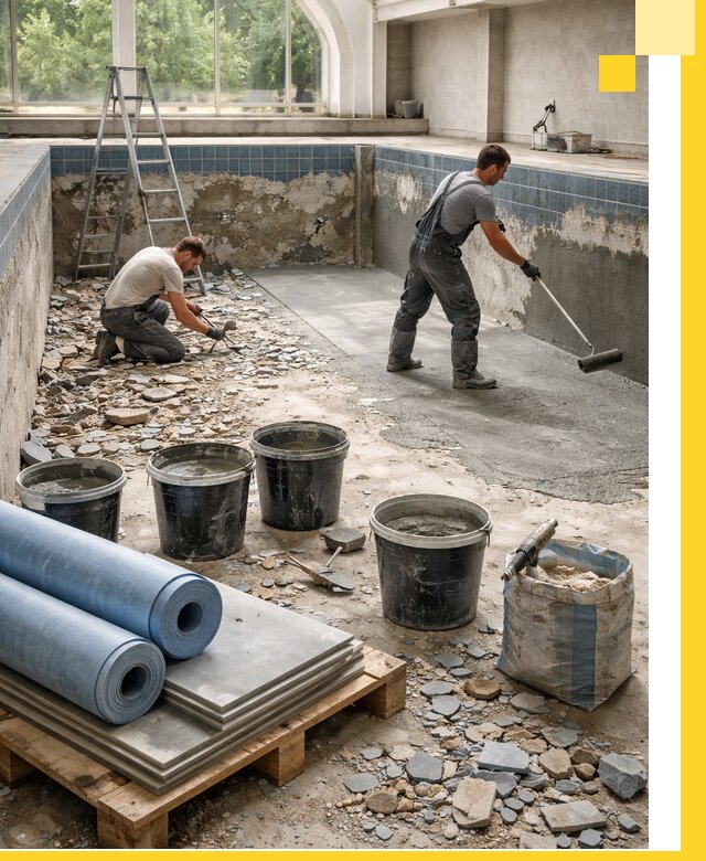 Реконструкция бассейнов в Архангельске: ремонт, гидроизоляция