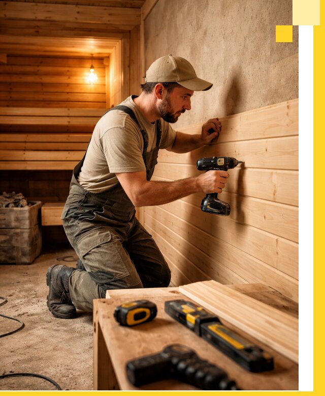 Профессиональная внутренняя отделка бани в Архангельске под ключ