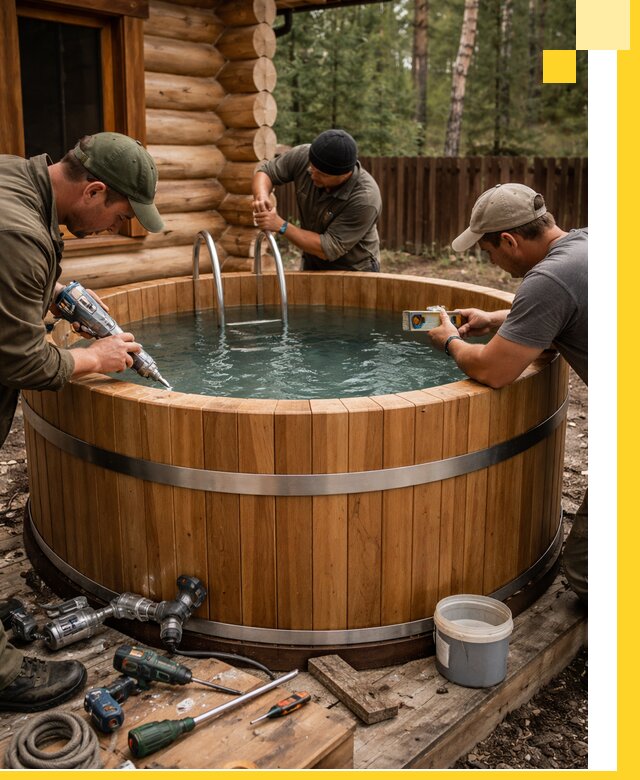 Строительство бань с купелью под ключ и отделкой в Архангельске