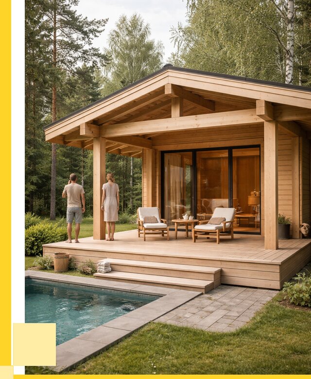 Бани с террасой под ключ в Архангельске от 616860 р. | ЭриданРхн