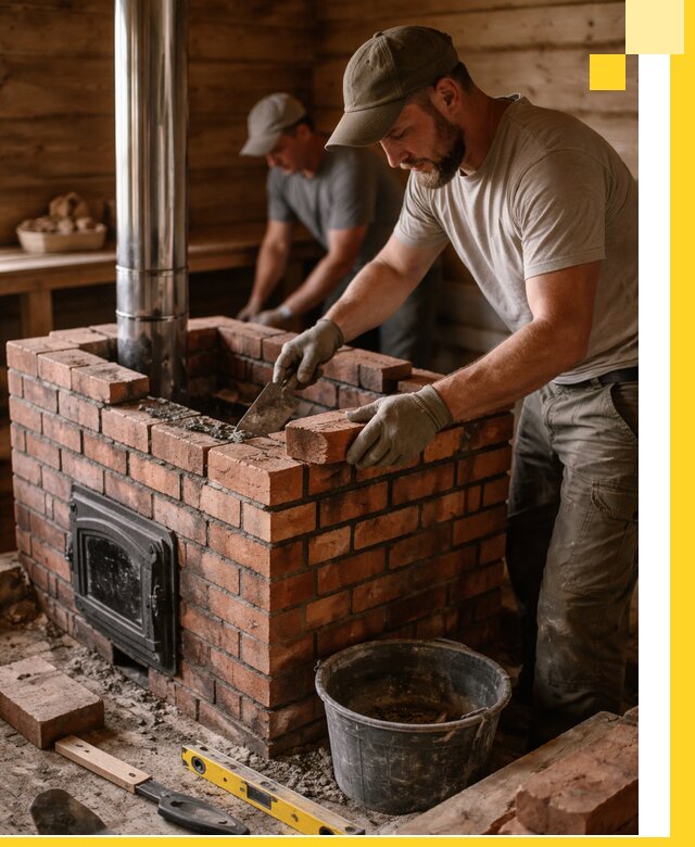 Кирпичные печи для бани под ключ в Архангельске, проект и монтаж