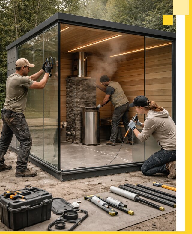 Проектирование и строительство стеклянных бань в Архангельске