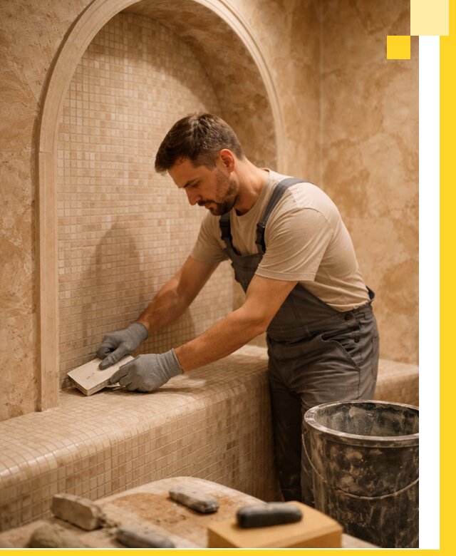 Профессиональная отделка хамамов с мозаикой под ключ в Архангельске