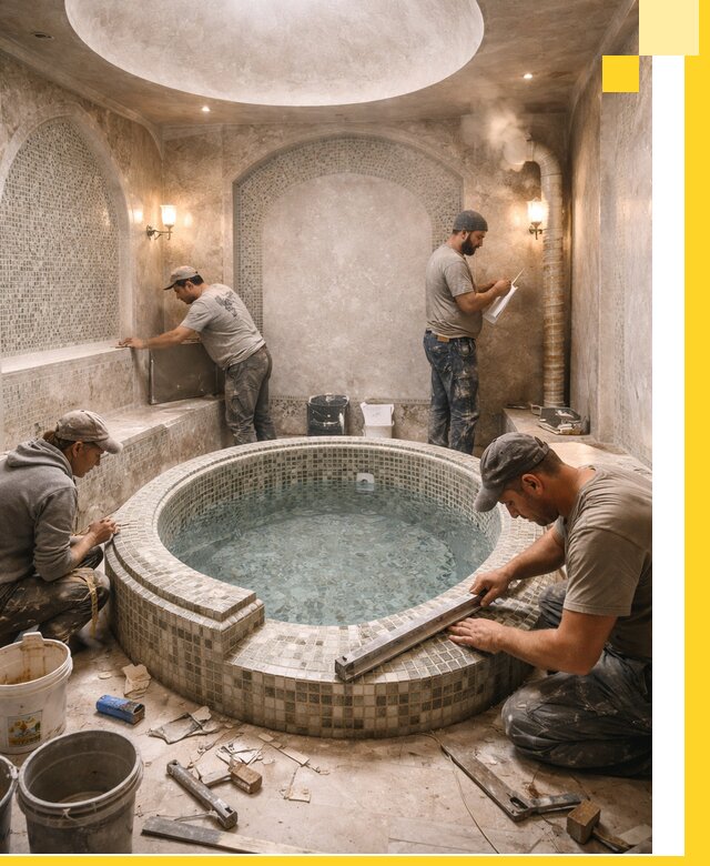 Профессиональное строительство хамама с бассейном в Архангельске под ключ